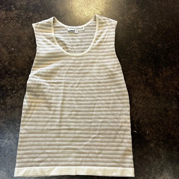 Barbara Lohmann browns cashmere silk Striped Shell 34 - Picture 1 of 8